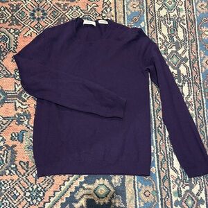 Neiman Marcus Rich Purple Crewneck 100% Cashmere Sweater